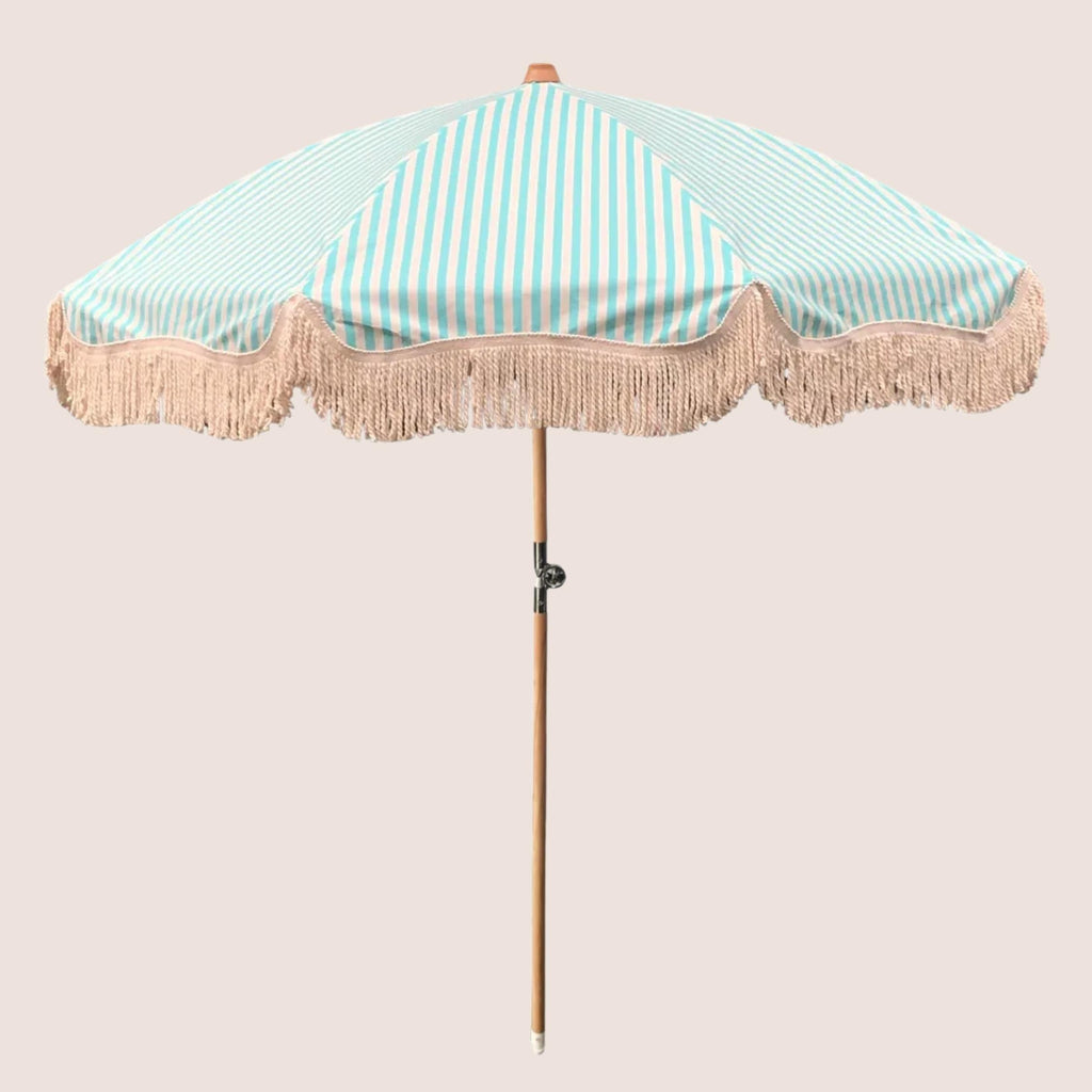 Aquamarine Riviera Fringed Parasol